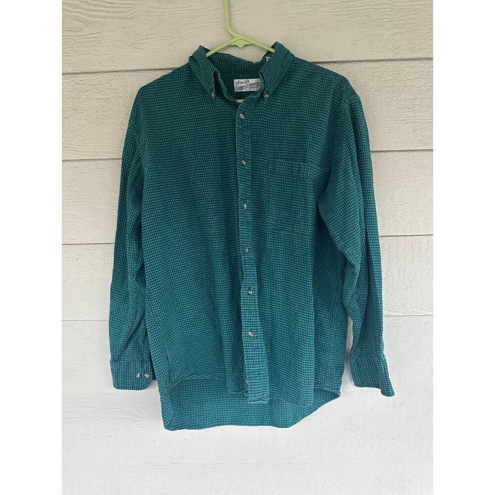 Vintage Sears Roebuck Plaid Flannel Button Down Shirt Men's Size Large